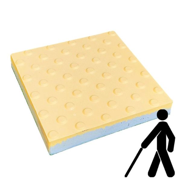 Тактильна плитка бетонна "Конус" 400х400х60 жовта ДСТУ ISO 23599:2017