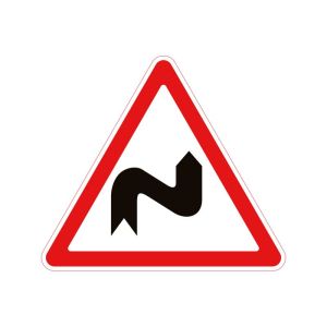 Дорожній знак 1.3.1 “Декілька поворотів” – метал або композит, ДСТУ 4100