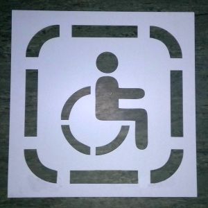 Трафарет для паркування «Місце для інваліда» ПВХ 0,7×0,7 м – багаторазова розмітка для паркомісць