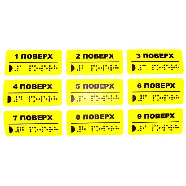 Тактильні наклейки на поручні "Початок та кінець поручня" (комплект 2 наклейки)