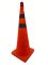 Складаний, гнучкий дорожній конус 700 мм з двома світловідбиваючими смужками та місцем для ліхтаря-маячка