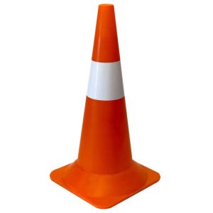 Конус дорожній пластиковий Н-60 см з 1 білою смужкою – для безпеки та організації руху