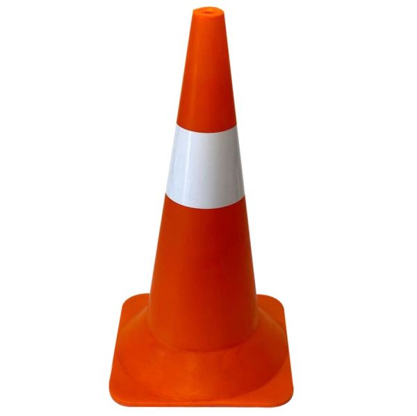 Конус дорожній автомобільний Н-60 см з 1 білою смужкою – для безпеки та організації руху