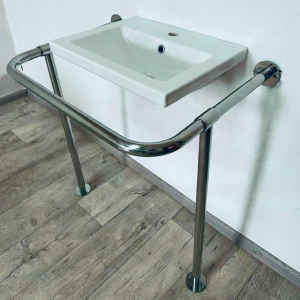 Поручень для мийки "стіна-підлога" для людей з інвалідністю, ? 32мм - 530х710х800мм