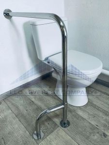 Поручень в туалет "стіна-підлога" з поворотною ніжкою 360° для людей з інвалідністю, ? 32мм - 800х700мм