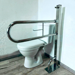 Поручень напольний відкидний з тримачем туалетного паперу для людей з інвалідністю, ? 32м - 1000*700м