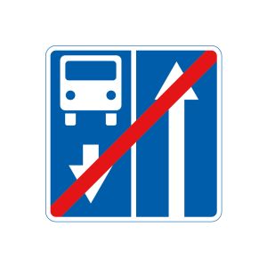 5.9 Кінець дороги із смугою для руху маршрутних транспортних засобів