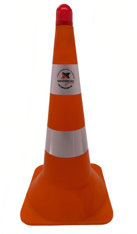 Конус дорожній пластиковий Н-52 см з 2 світловідбиваючими смужками Premium — для безпеки на дорогах