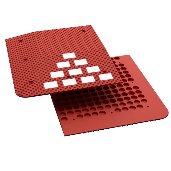 Дорожній гумовий пагорб 2000×1800×60 мм (червоний) | Подушка швидкості для безпечного руху