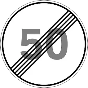 Знак 3.30. Кінець обмеження максимальної швидкості