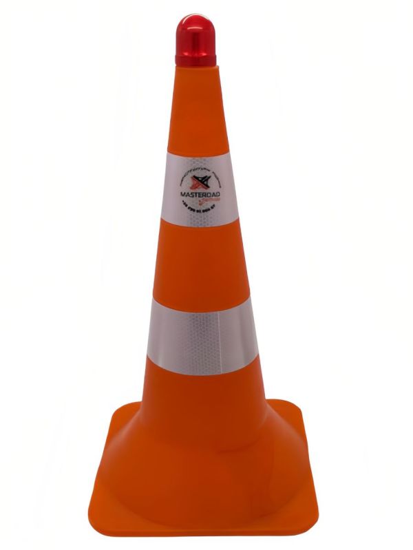 Конус дорожній пластиковий Н-52 см з 2 світловідбиваючими смужками Premium — для безпеки на дорогах