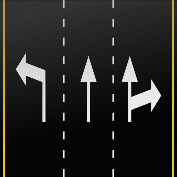 Трафарет дорожній – комплект стрілок напрямку руху для розмітки