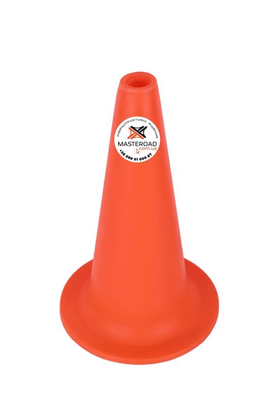 Конус фішка пластиковий Н-35 см без смуг | Універсальний сигнальний MasteRoad