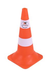 Дорожній сигнальний конус Н-52 см із двома білими смужками | MasteRoad