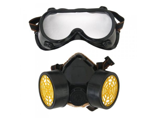 Промислова хімічна маска захисту від газового пилу з подвійним респіратором з окулярами від BuyinCoins