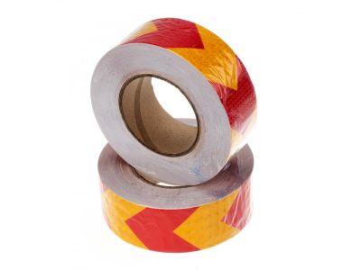 Світловідбиваюча 3D стрічка червоно-жовта 30 м | Безпека та видимість