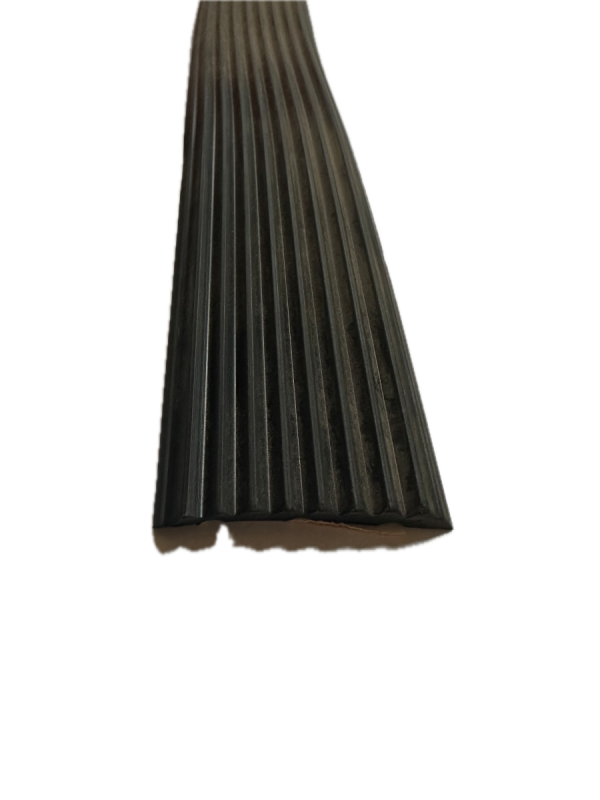 Тактильна гумова стрічка 36 мм чорна самоклеюча – протиковзка напрямна для безбар'єрного простору