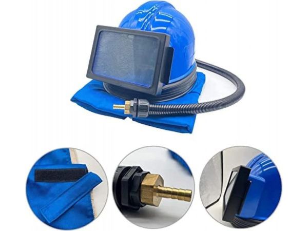 Шлем пескоструйный HY-02A и HY-02B,с регулятором температуры , система охлаждения бленды ID