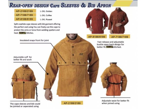 Замшевий зварювальний фартух – захист для зварювальника від високих температур | Купити в Україні