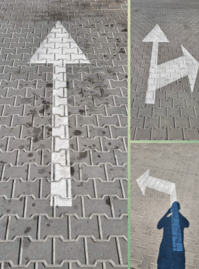 Трафарет дорожній – комплект стрілок напрямку руху для розмітки